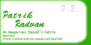 patrik radvan business card